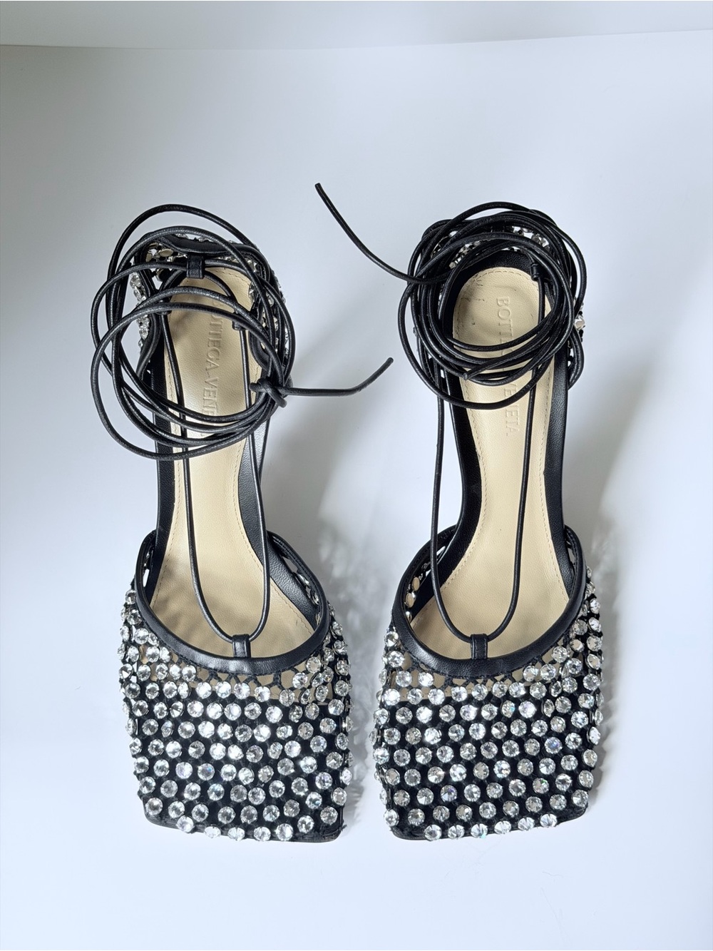 Bottega Veneta Sparkle Stretch Heels - Picture 4 of 9